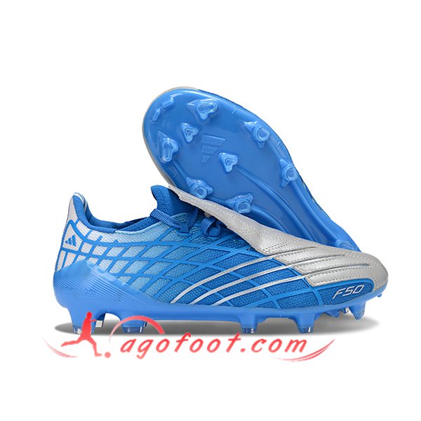 Adidas Chaussures de Foot F50 Elite FG Bleu/Gris