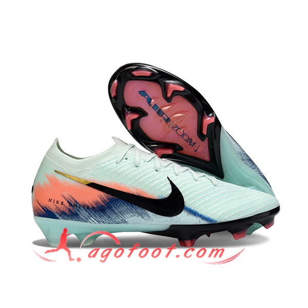 Nike Chaussures de Foot AIR Zoom Mercurial Vapor 16 Elite XXV FG Vert/Noir/Orange