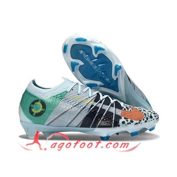 Nike Chaussures de Foot AIR Zoom Mercurial Vapor 16 Elite XXV FG Bleu/Vert/Noir
