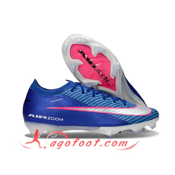Nike Chaussures de Foot AIR Zoom Mercurial Vapor 16 Elite XXV FG Bleu/Gris/Rose
