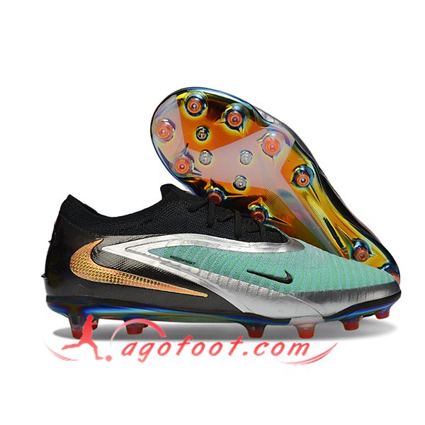 Nike Chaussures de Foot Phantom GX III Elite AG Vert/Noir/Gris -02