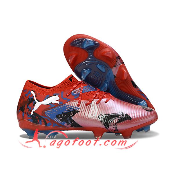 PUMA Chaussures de Foot FUTURE 8 ULTIMATE FG/AG Rouge/Noir/Bleu