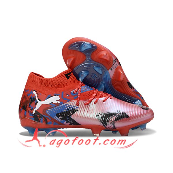 PUMA Chaussures de Foot FUTURE 8 ULTIMATE FG/AG Rouge/Noir/Bleu -02