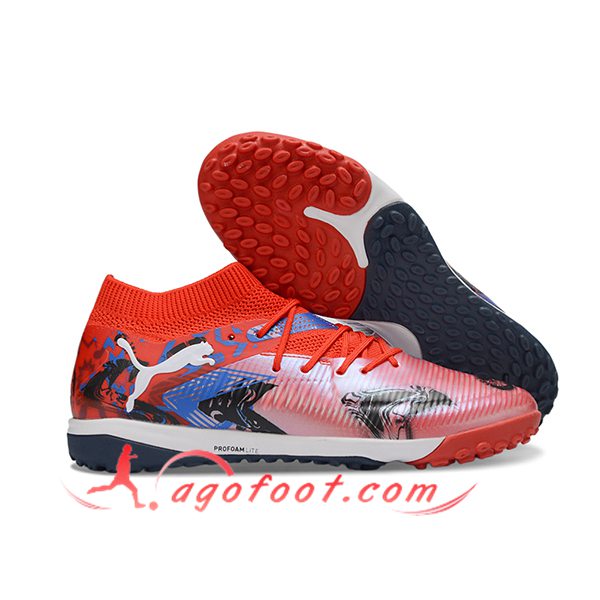 PUMA Chaussures de Foot FUTURE 8 ULTIMATE TF Rouge/Noir/Bleu