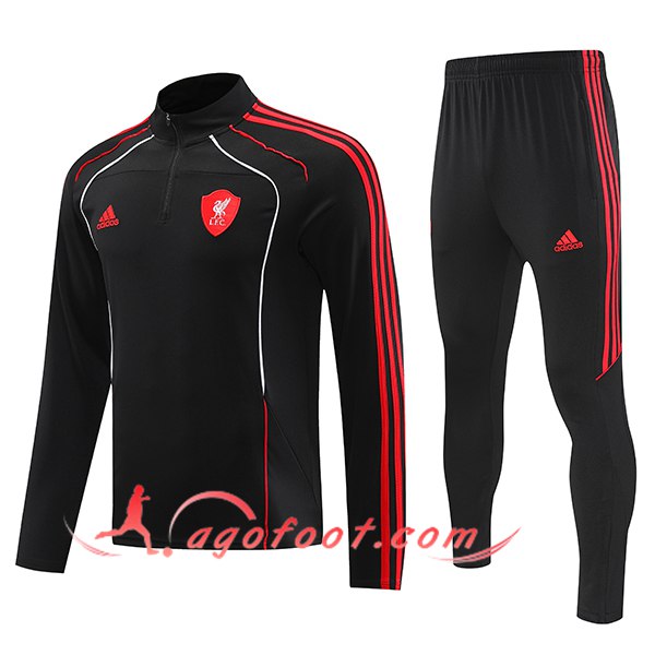 Ensemble Survetement de Foot FC Liverpool Noir/Rouge 2025/2026
