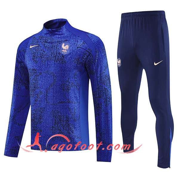 Ensemble Survetement de Foot France Bleu/Noir 2025/2026