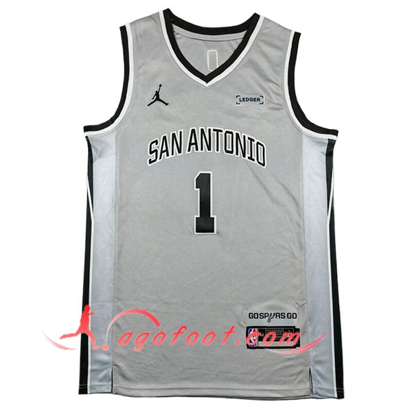 Maillot San Antonio Spurs (WEMBANYAMA #1) 2025/26 Gris/Noir