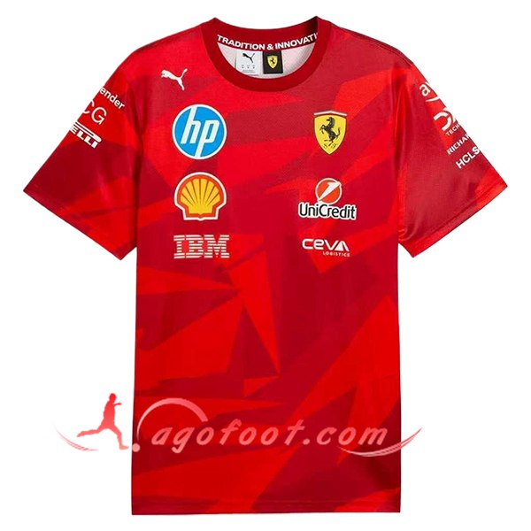 T-Shirt F1 Scuderia Ferrari Team Rouge 2025