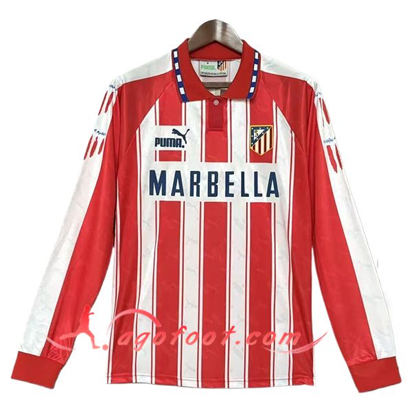 Maillot de Foot Atletico Madrid Retro Domicile Manches Longues 1994/1995