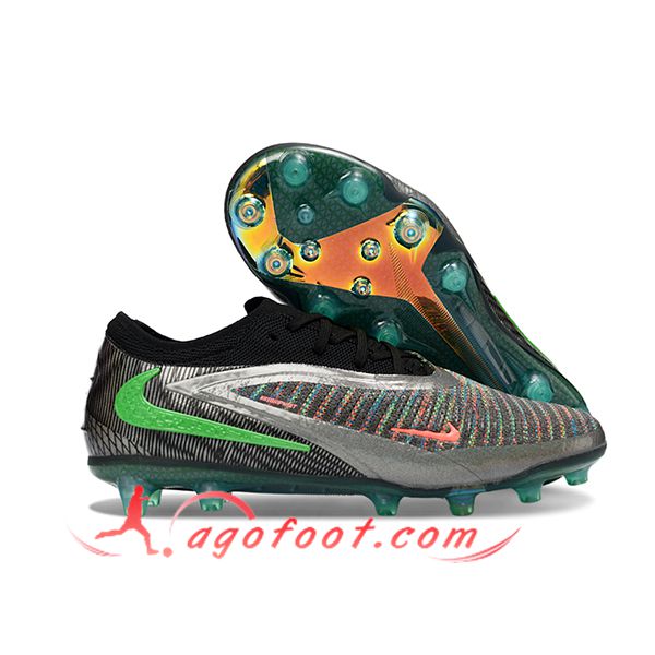 Nike Chaussures de Foot Phantom GX III Elite AG Noir/Gris/Vert