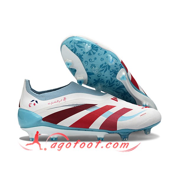 Adidas Chaussures de Foot 25 Predator Elite LL FG Blanc/Bleu/Rouge