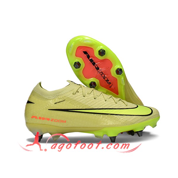 Nike Chaussures de Foot AIR ZOOM MERCURIAL VAPOR XVI ELITE SG-PRO Jaune/Noir