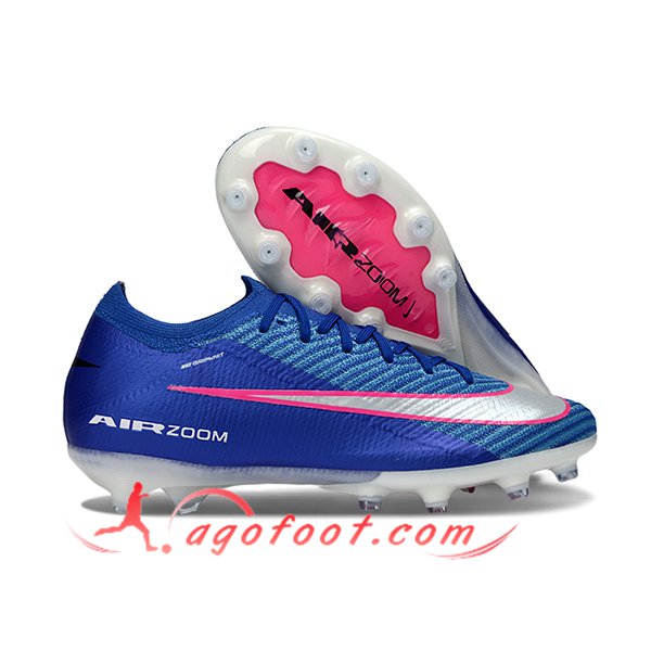 Nike Chaussures de Foot AIR Zoom Mercurial Vapor 16 Elite XXV AG Bleu/Gris/Rose