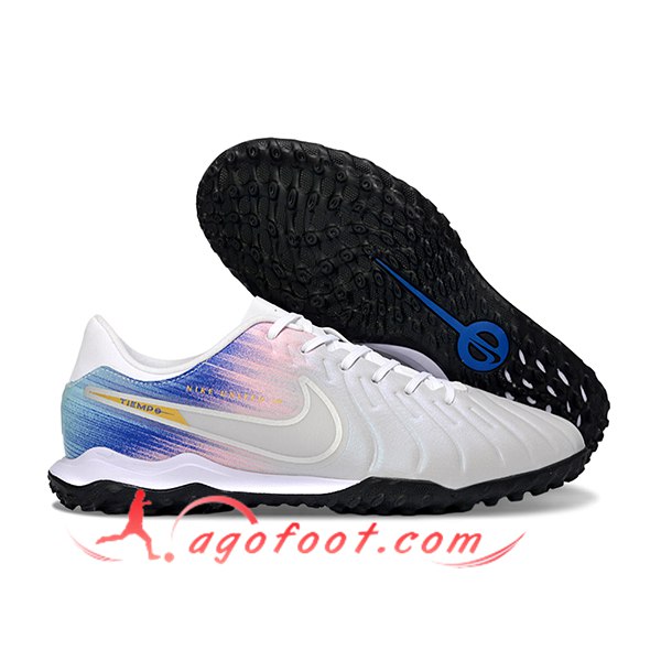 Nike Chaussures de Foot Tiempo Legend X Academy TF Gris/Bleu/Rose