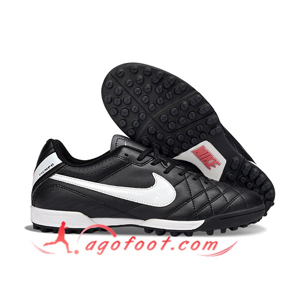 Nike Chaussures de Foot Tiempo Ligera V TF Noir/Blanc