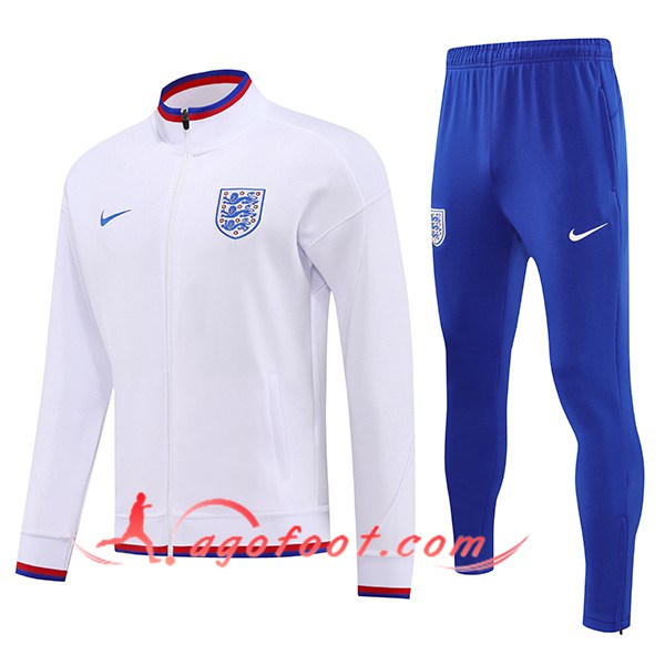 Ensemble Survetement de Foot Veste Angleterre Blanc/Rouge/Bleu 2025/2026