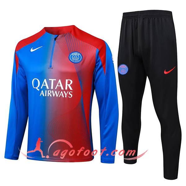 Ensemble Survetement de Foot PSG Rouge/Bleu 2025/2026
