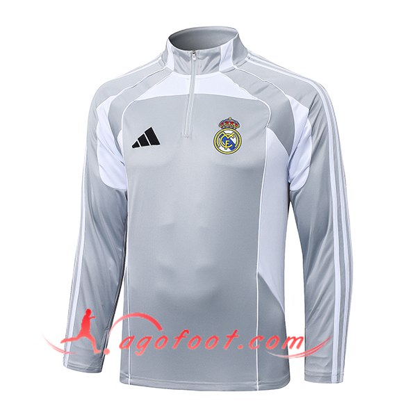 Sweatshirt Training Real Madrid Gris/Blanc 2025/2026