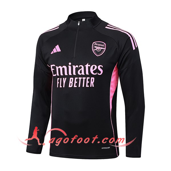 Sweatshirt Training Arsenal Noir/Rose 2025/2026