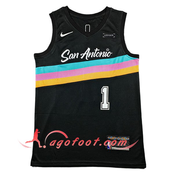 Maillot San Antonio Spurs (WEMBANYAMA #1) 2025/26 Noir
