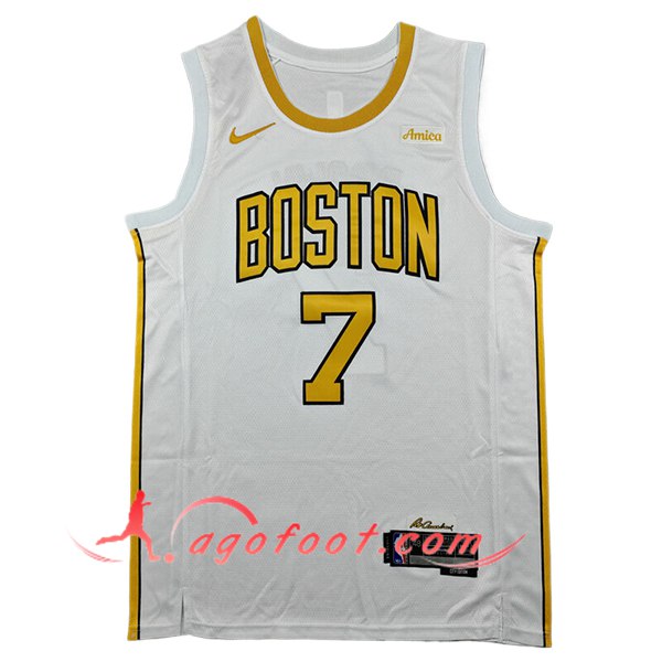 Maillot Boston Celtics (BROWN #7) 2025/26 Blanc/Jaune