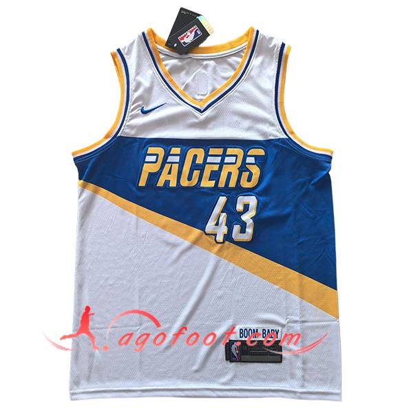 Maillot Indiana Pacers (SIAKAM #43) 2025/26 Blanc/Bleu/Jaune