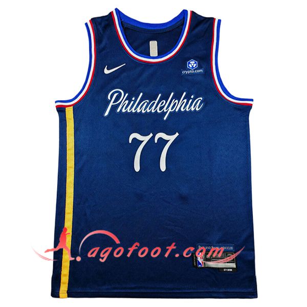 Maillot Philadelphia 76ers (EDGECOMBE #77) 2025/26 Bleu Foncé