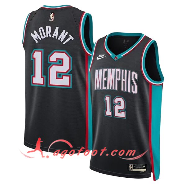 Maillot Detroit Pistons (MORANT #12) 2025/26 Noir/Bleu/Rouge