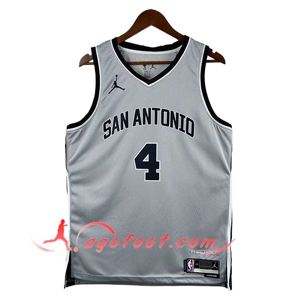 Maillot San Antonio Spurs (FOX #4) 2025/26 Gris/Noir