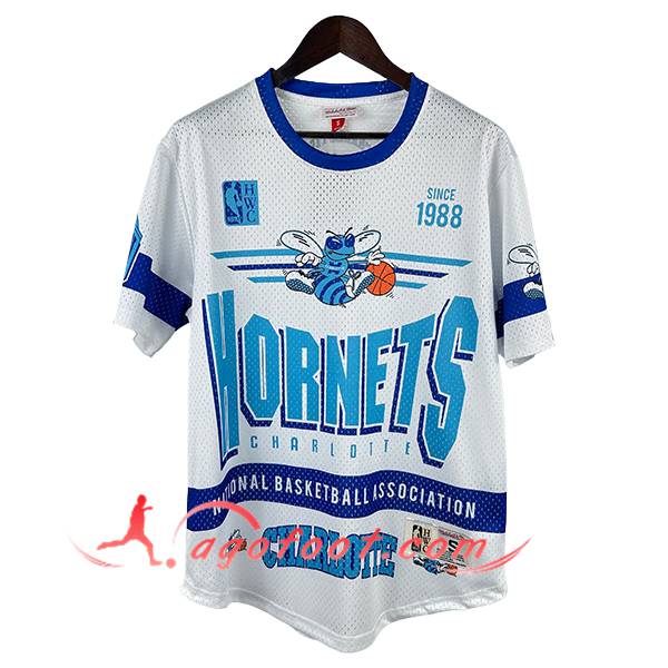Maillot Charlotte Hornets Retro 2025/26 Blanc/Bleu