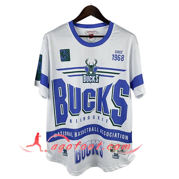 Maillot Milwaukee Bucks Retro 2025/26 Blanc/Bleu