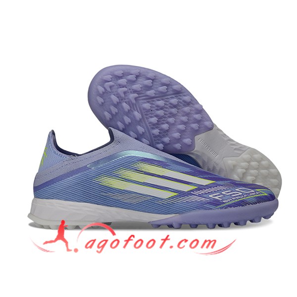Adidas Chaussures de Foot F50 Pro Laceless TF Pourpre/Vert