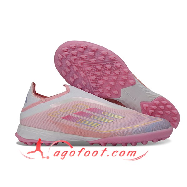 Adidas Chaussures de Foot F50 Pro Laceless TF Rose