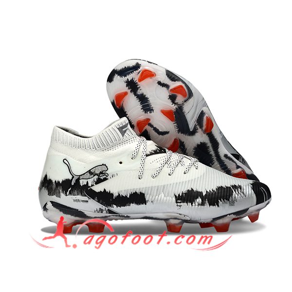 PUMA Chaussures de Foot FUTURE 8 ULTIMATE FG/AG Blanc/Noir/Gris -02