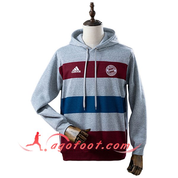 Sweatshirt Training Capuche Bayern Munich Gris/Rouge/Bleu 2025/2026