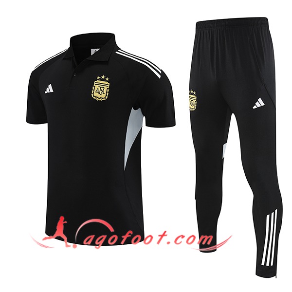 Ensemble Polo Foot Argentina Noir/Gris 2025/2026
