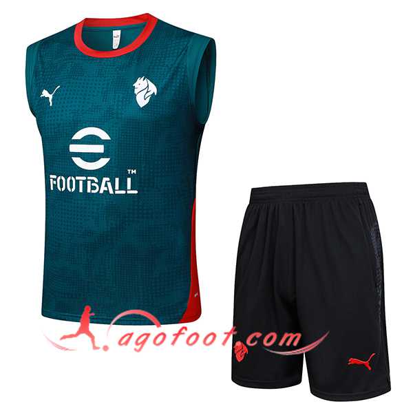 Ensemble Training Debardeurs Milan AC Vert/Rouge 2025/2026