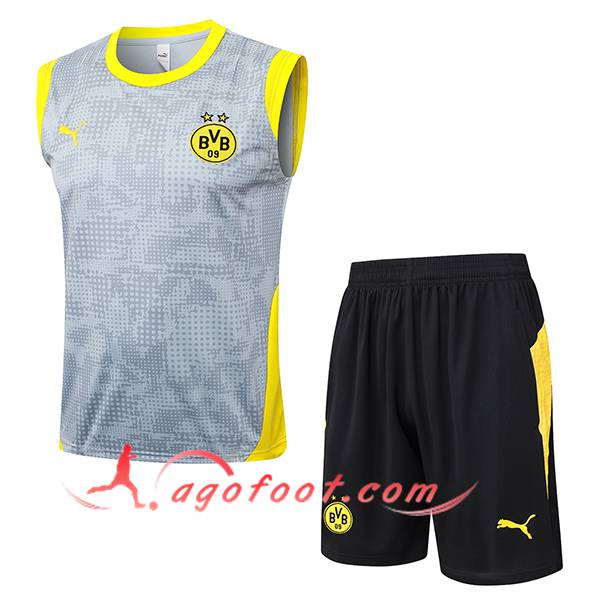 Ensemble Training Debardeurs Dortmund Gris/Jaune 2025/2026