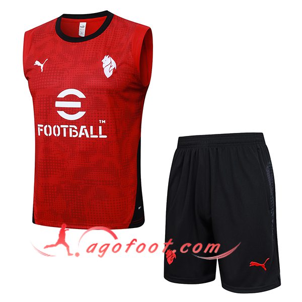 Ensemble Training Debardeurs Milan AC Rouge/Noir 2025/2026
