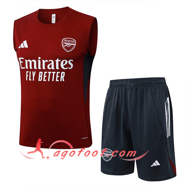 Ensemble Training Debardeurs Arsenal Rouge/Noir 2025/2026