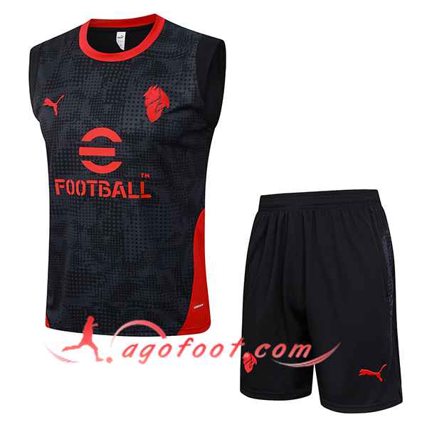 Ensemble Training Debardeurs Milan AC Noir/Gris/Rouge 2025/2026