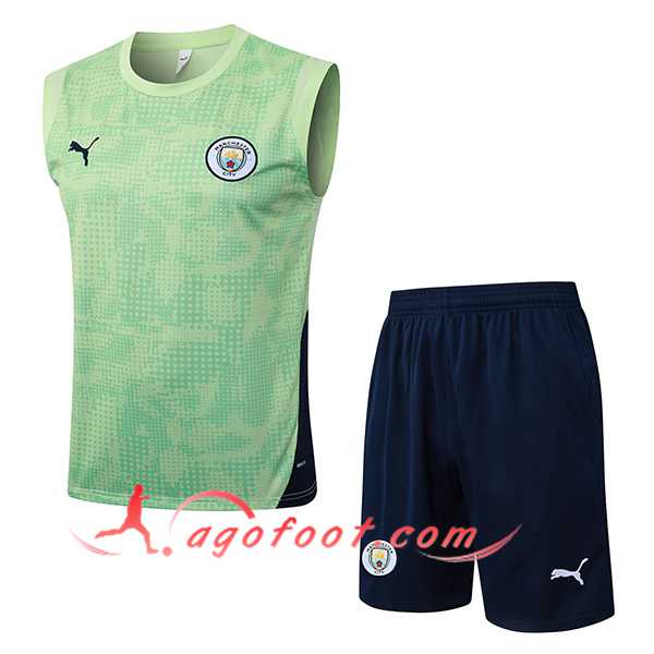 Ensemble Training Debardeurs Manchester City Vert/Bleu 2025/2026