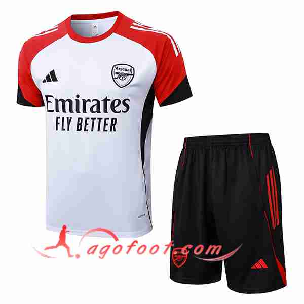 Ensemble Training T-Shirt Arsenal Blanc/Rouge/Noir 2025/2026
