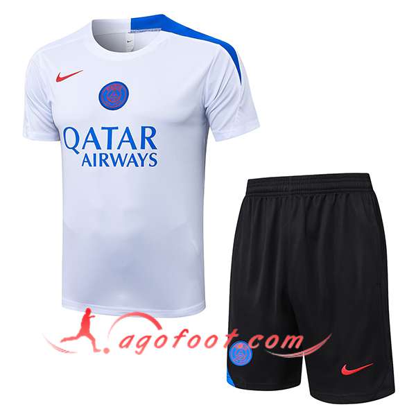 Ensemble Training T-Shirt PSG Blanc/Bleu 2025/2026