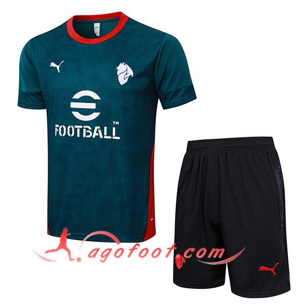 Ensemble Training T-Shirt Milan AC Vert/Rouge 2025/2026
