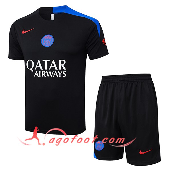 Ensemble Training T-Shirt PSG Noir/Bleu 2025/2026