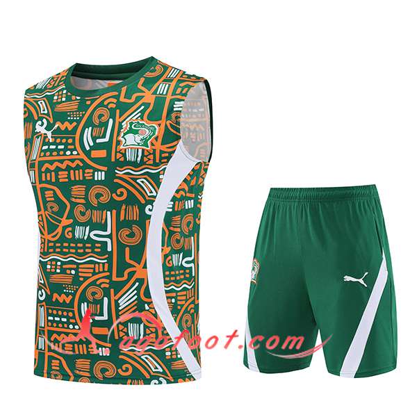 Ensemble Training Debardeurs Cote d'Ivoire Orange/Vert 2025/2026