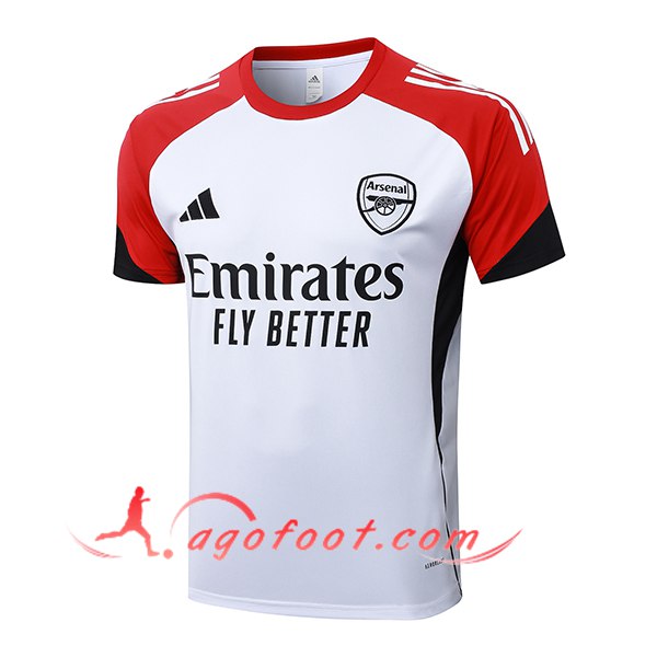 Training T-Shirt Arsenal Blanc/Rouge/Noir 2025/2026