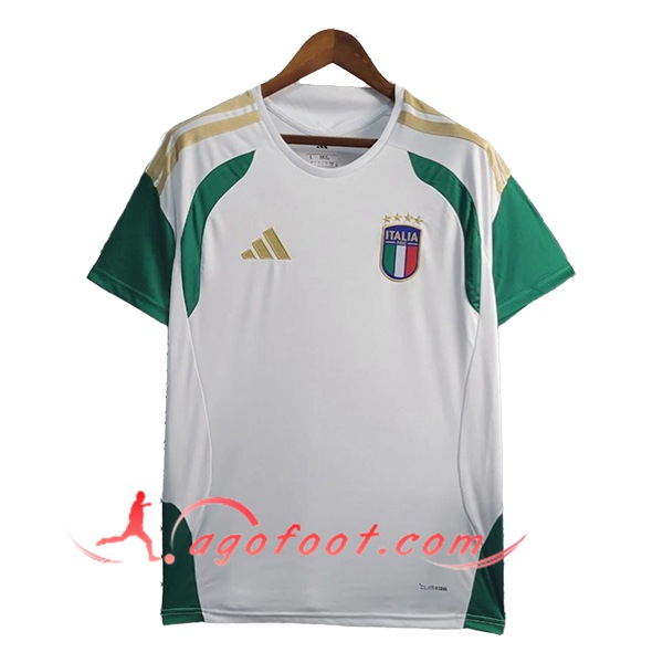 Training T-Shirt Italie Blanc/Vert/Jaune 2025/2026