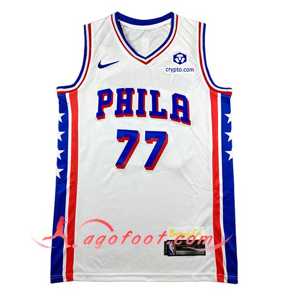 Maillot Philadelphia 76ers (EDGECOMBE #77) 2025/26 Blanc/Bleu/Rouge